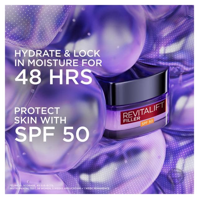 L'Oreal Paris Revitalift Filler Anti Ageing Anti-Wrinkle SPF 50 Deep Replumping Cream 50ml - gallery image 4