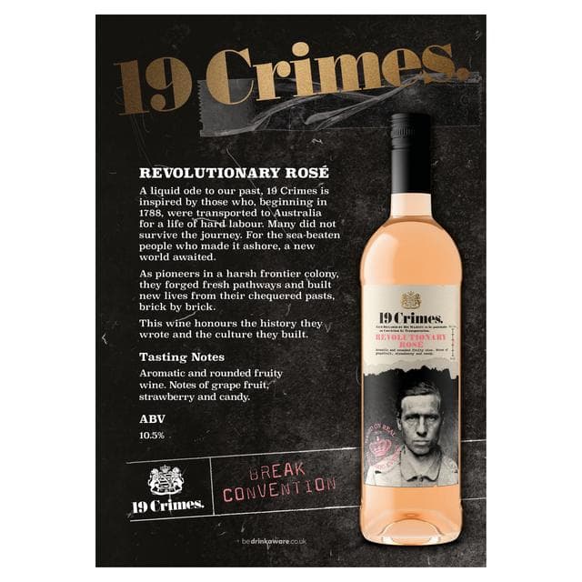 19 Crimes Revolutionary Rose Wine 75cl - gallery image 6