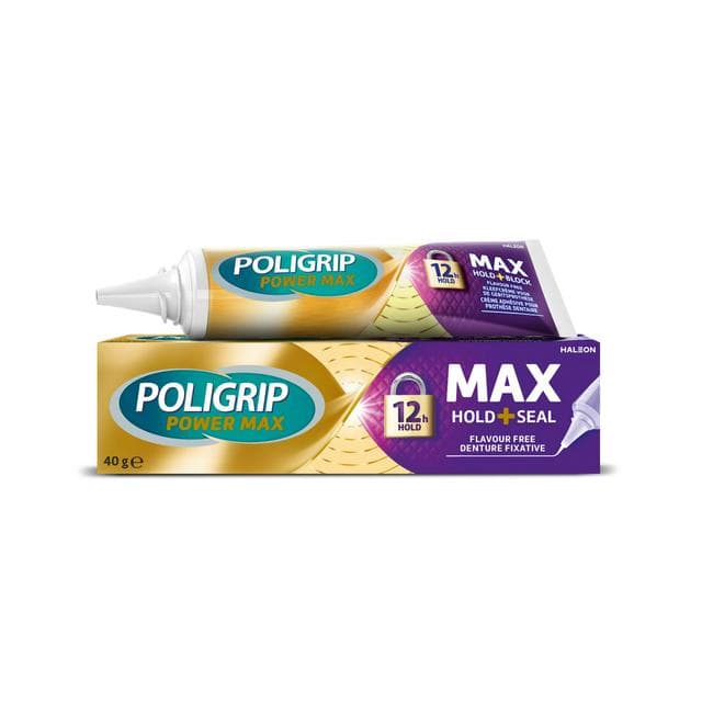 Poligrip Denture Adhesive Max Hold & Seal Denture Adhesive Cream 40g - gallery image 1
