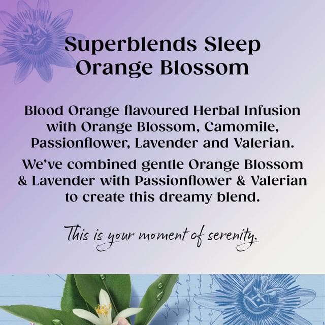 Twinings Superblends Sleep Valerian & Orange Blossom Tea Bags x20 30g - gallery image 2
