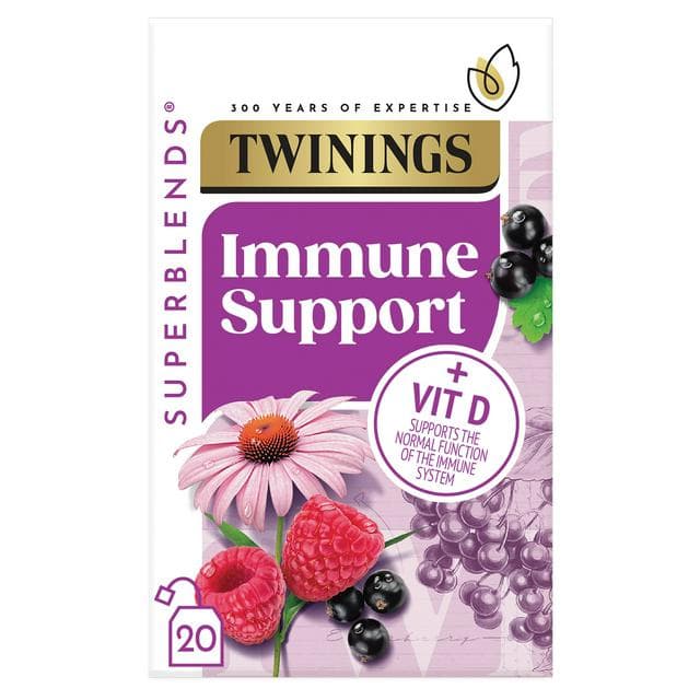 Twinings Superblends Immune Support Blackcurrant & Raspberry Tea Bags x20 40g - gallery image 1