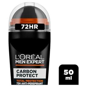 L'Oreal Men Expert 50ml Deodorant Carbon Protect Roll On 48H Anti-Perspirant Charcoal