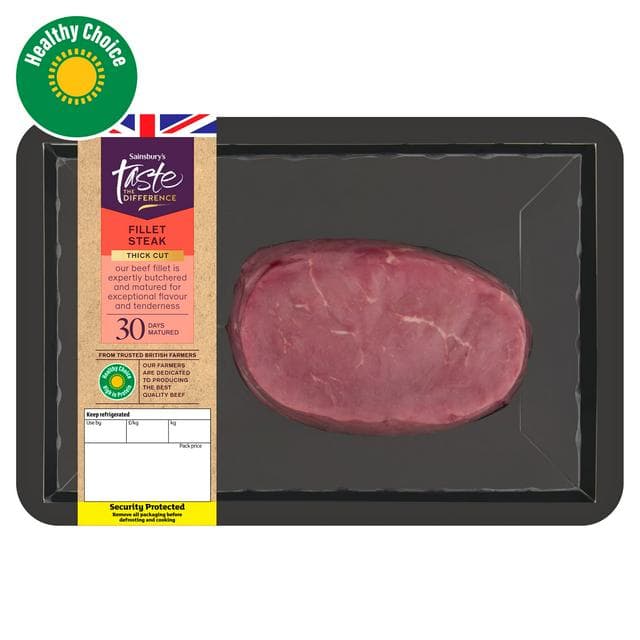 Sainsbury's British Beef Thick Cut Fillet Steak, Taste the Difference x1 (Approx. 250g) - gallery image 1