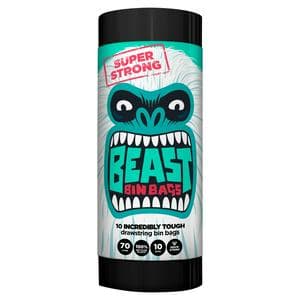 Beast Incredibly Tough Drawstring Bin Bags x10 70L