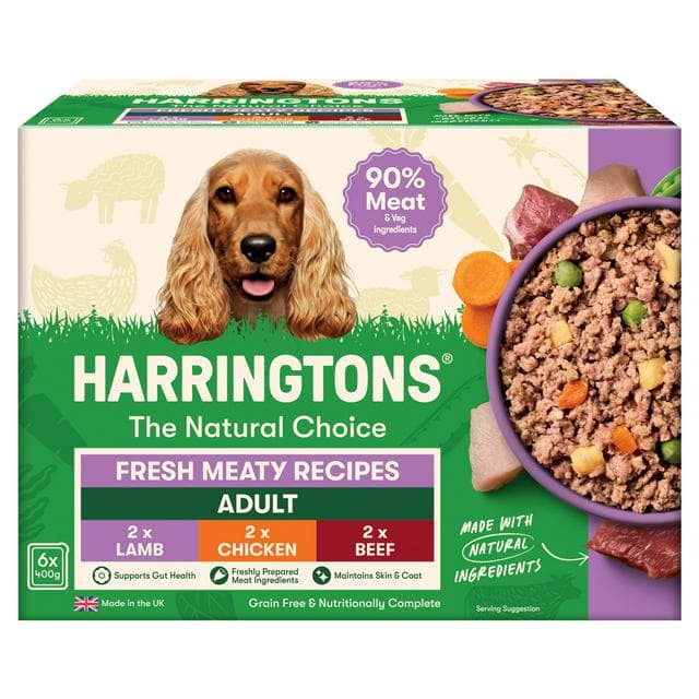 Harringtons Fresh Meaty Recipes with Veg Adult Grain Free Dog Food 6 x 400g - gallery image 1