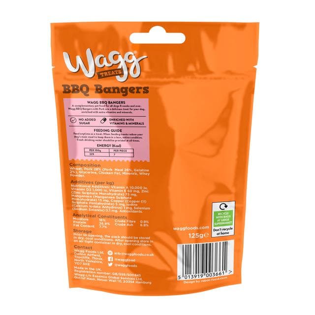 Wagg 125g BBQ Bangers Dog Treats - gallery image 3
