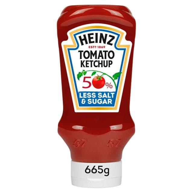 Heinz 50% Less Sugar & Salt Tomato Ketchup 665g - gallery image 1