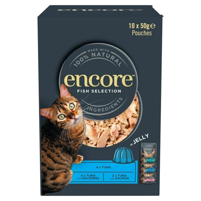 Encore Fish Selection in Jelly Natural Wet Cat Food 10 x 50g - gallery image 1