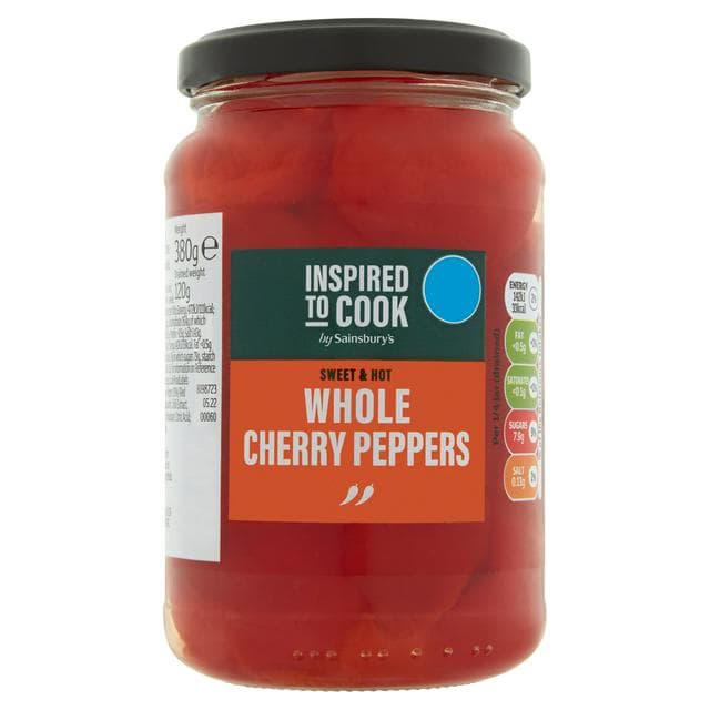 Sainsbury's Sweet & Hot Whole Cherry Peppers, Inspired to Cook 380g (120g*) - gallery image 1
