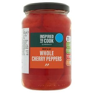 Sainsbury's Sweet & Hot Whole Cherry Peppers, Inspired to Cook 380g (120g*)