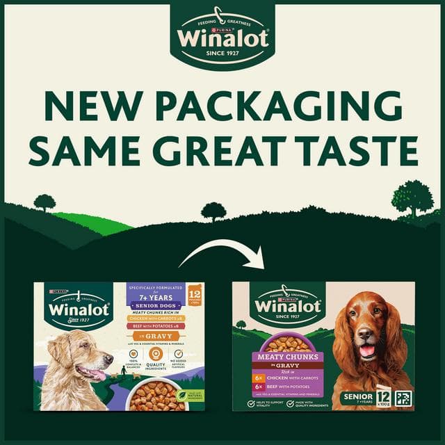 Winalot Meaty Chunks Senior Mixed in Gravy Wet Dog Food 12x100g - gallery image 6