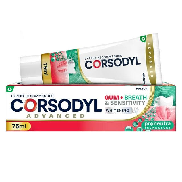 Corsodyl Gum+ Breath & Sensitivity Whitening Toothpaste 75ml - gallery image 1