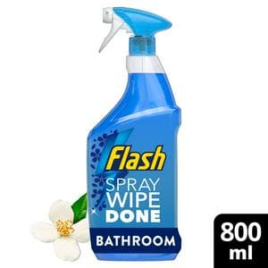 Flash Spray Wipe & Done Bathroom Antibacterial Multi Purpose Cleaning Spray White Blossom 800ml