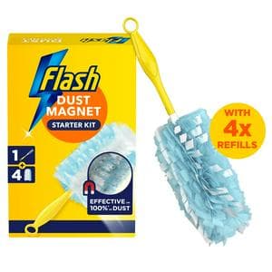Flash Duster Dust Magnet Starter Kit Handle & Refills x4