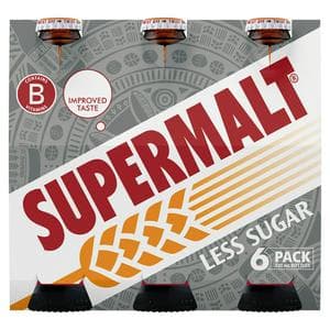 Supermalt Less Sugar Non-Alcoholic Malt Beverage with B Vitamins 6x330ml