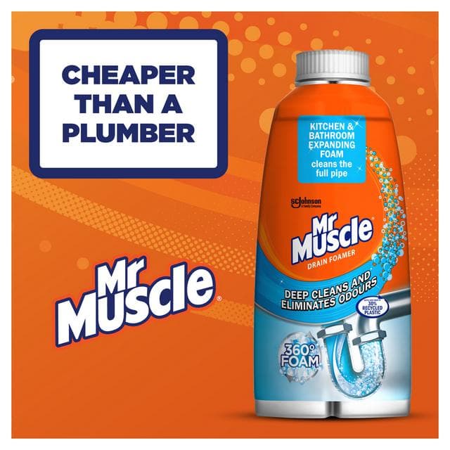 Mr Muscle Drain Deep Clean & Odour Eliminating Foamer 500ml - gallery image 3