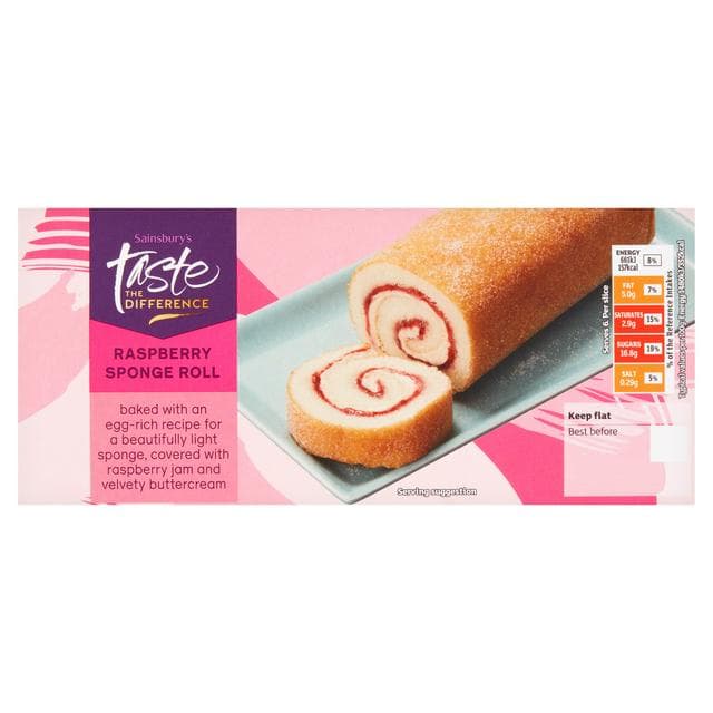 Sainsbury's 268g Raspberry Sponge Roll, Taste the Difference - gallery image 1