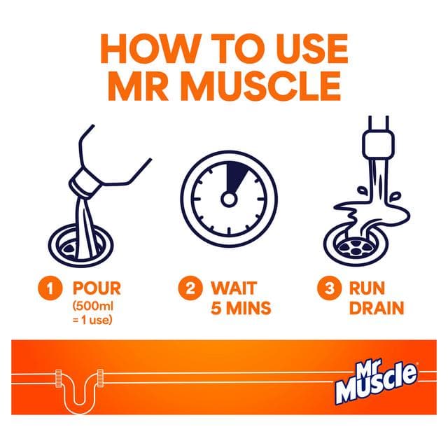 Mr Muscle Max Gel Sink & Drain Unblocker Twin 2x1000ml - gallery image 2
