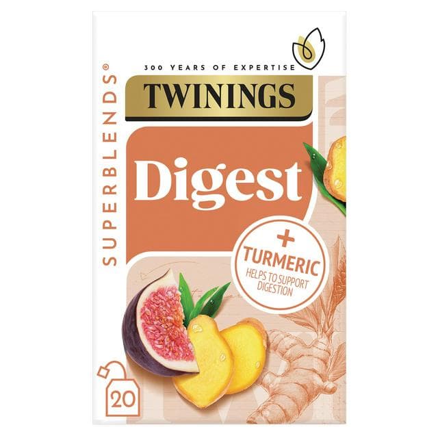 Twinings Superblends Digest Ginger & Turmeric with Fig Tea Bags x20 40g - gallery image 1
