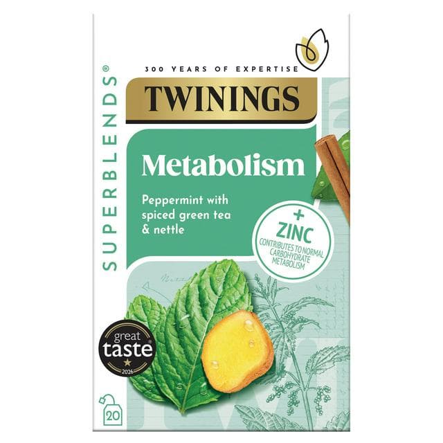 Twinings Superblends Metabolism Peppermint with Spiced Green Tea & Nettle Bags x20 40g - gallery image 1