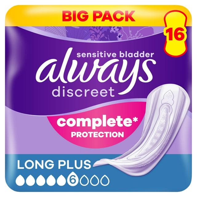 Always Discreet Incontinence Extra Secure Long Plus Pads x16 - gallery image 1