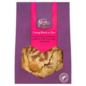 Sainsbury's Salted Caramel & Belgian Milk Chocolate Cookies, Taste the Difference x4