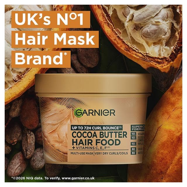 Garnier Ultimate Blends Cocoa Butter Hair Food Multi Use Mask 400ml - gallery image 2