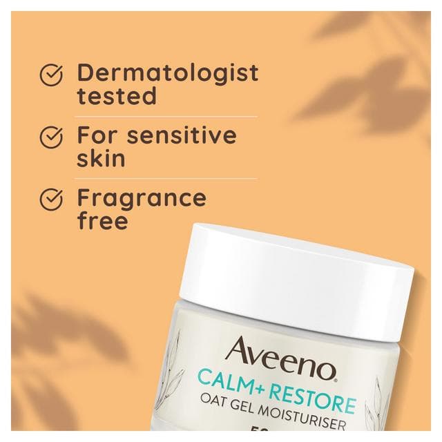 Aveeno Face Calm & Restore Oat Gel Face Cream Moisturiser 50ml - gallery image 5