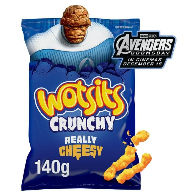 Walkers Wotsits Crunchy Really Cheesy Snacks Crisps 140g - gallery image 1