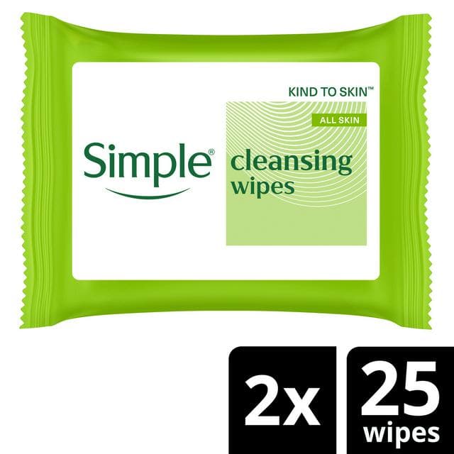 Simple Kind to Skin Cleansing Wipes Biodegradable Make Up Remover Wipes 50pc - gallery image 1