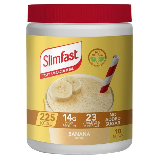 SlimFast Meal Replacement Shake Powder Tin Banana Flavour 10 meals 365g - gallery image 1