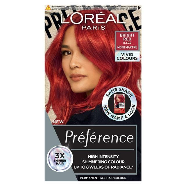 L'Oreal Paris Preference Vivids Colorista Permanent Gel Hair Dye Bright Red 8.624, 273g - gallery image 1