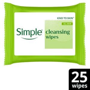 Simple Kind to Skin 25 Wipes Biodegradable Facial Cleansing Make-Up Remover Wipes