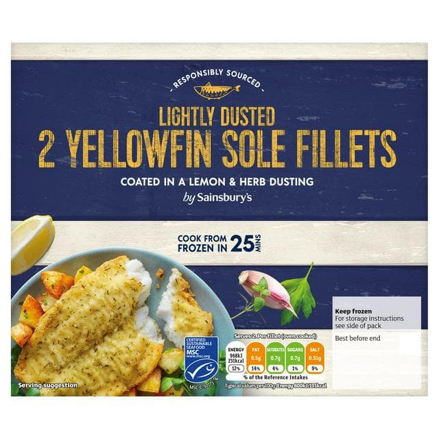 Sainsbury's Lemon & Herb Dusted Sole 265g - gallery image 1