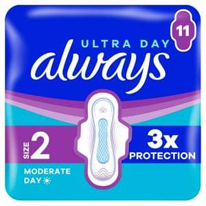 Always Ultra Sanitary Towels Long Wings Pads Size 2 x11