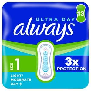 Always Ultra Day Sanitary Towels Normal Size 1 Pads x13