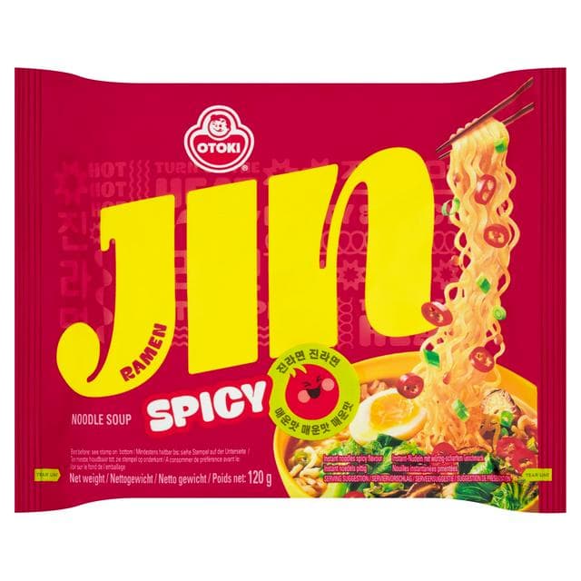 Ottogi Jin Ramen Spicy Korean Style Instant Noodles 120g - gallery image 1