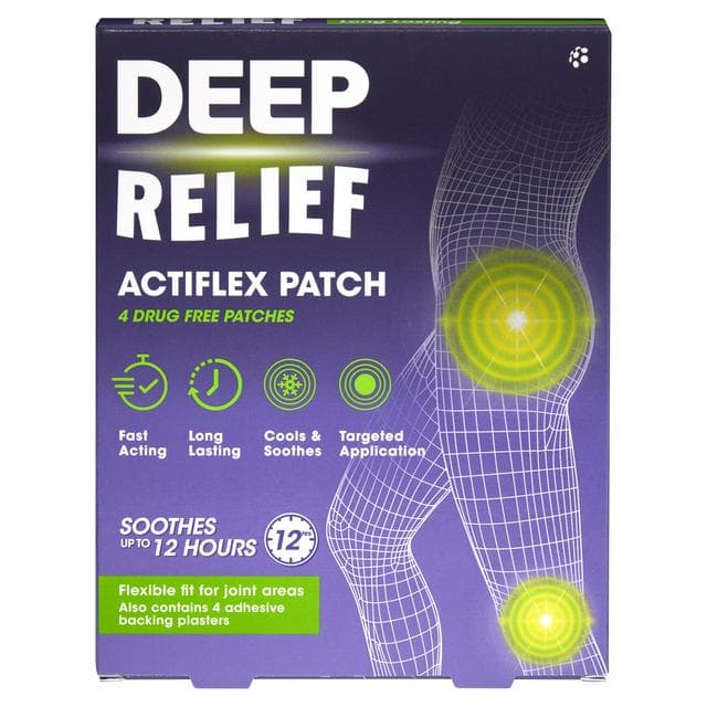 Deep Relief Actiflex Bionovex Oil & Hyaluronic Acid Drug Free Patches x4 - gallery image 1