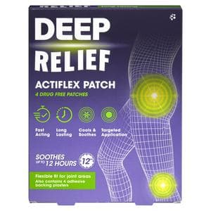 Deep Relief Actiflex Bionovex Oil & Hyaluronic Acid Drug Free Patches x4