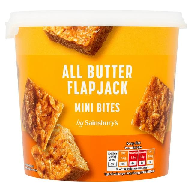 Sainsbury's 335g Butter Flapjack Mini Bites Tub - gallery image 1