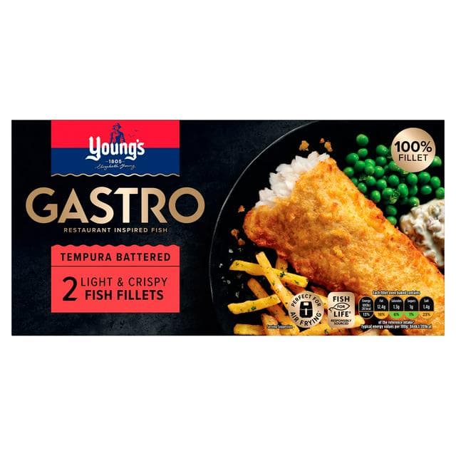 Young's Gastro Tempura Battered Light & Crispy Fish Fillets x2 270g - gallery image 1