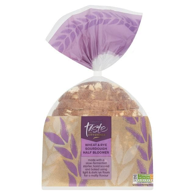Sainsbury's Wheat & Rye Sourdough Half Bloomer Bread, Taste the Difference 400g - gallery image 1