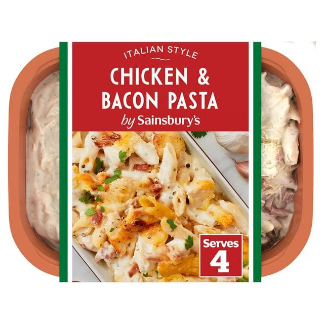 Sainsbury's Chicken & Bacon Pasta Ready Meal For 4 1.5kg - gallery image 1