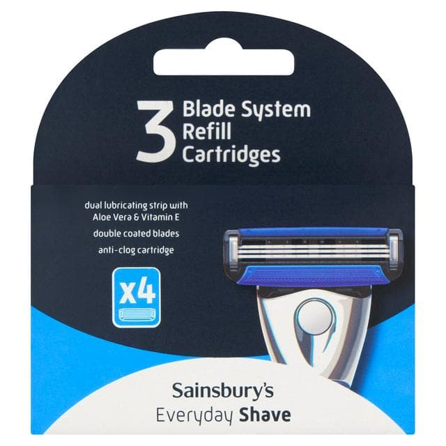 Sainsbury's Everyday 3 Blade Refill x4 - gallery image 1