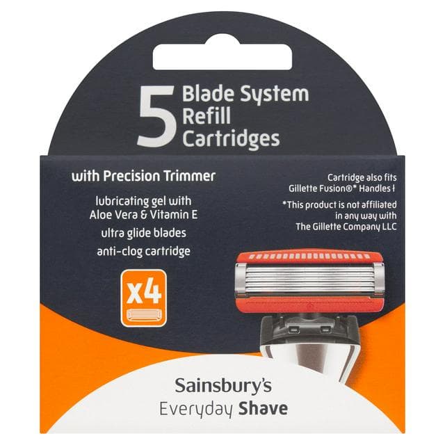 Sainsbury's Everyday 5 Blade Refill x4 - gallery image 1