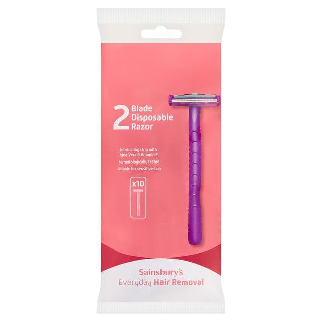 Sainsbury's Smooth 2 Blade Disposable Razors x10 - gallery image 1