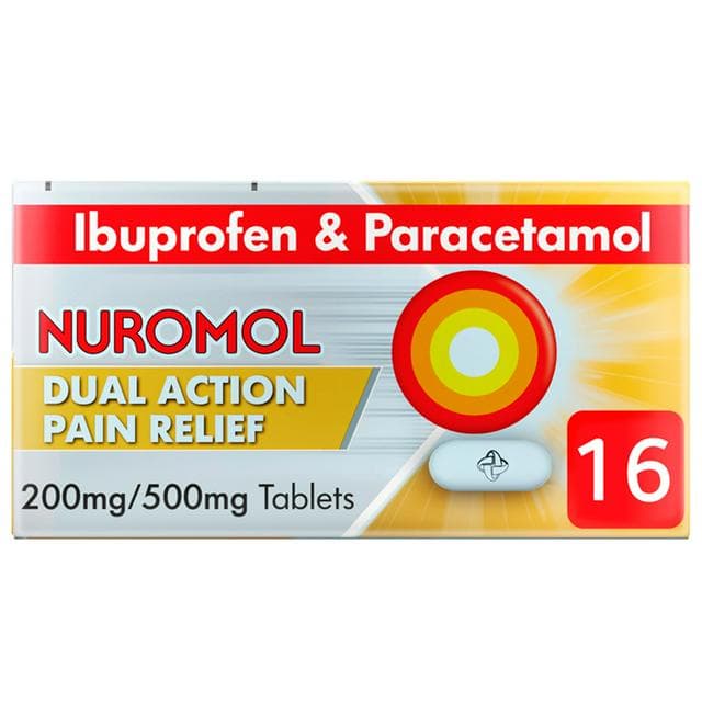 Nuromol Dual Action Pain Relief Ibuprofen & Paracetamol Tablets x16 200mg - 500mg - gallery image 1