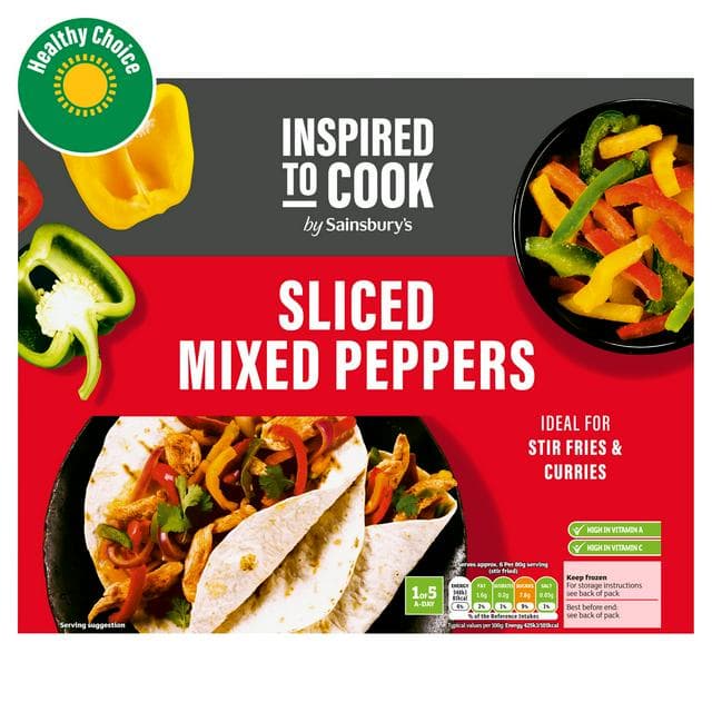 Sainsbury's Sliced Mixed Peppers 500g - gallery image 1