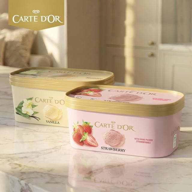 Carte D'or 900ml Delightful Strawberry Ice Cream Tub - gallery image 6