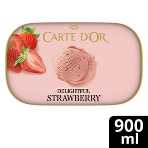 Carte D'or 900ml Delightful Strawberry Ice Cream Tub